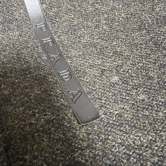 Authentic Prada Wool/Leather Black/Gray Adjustable Strap Shoulder Bag - Picture 5 of 14